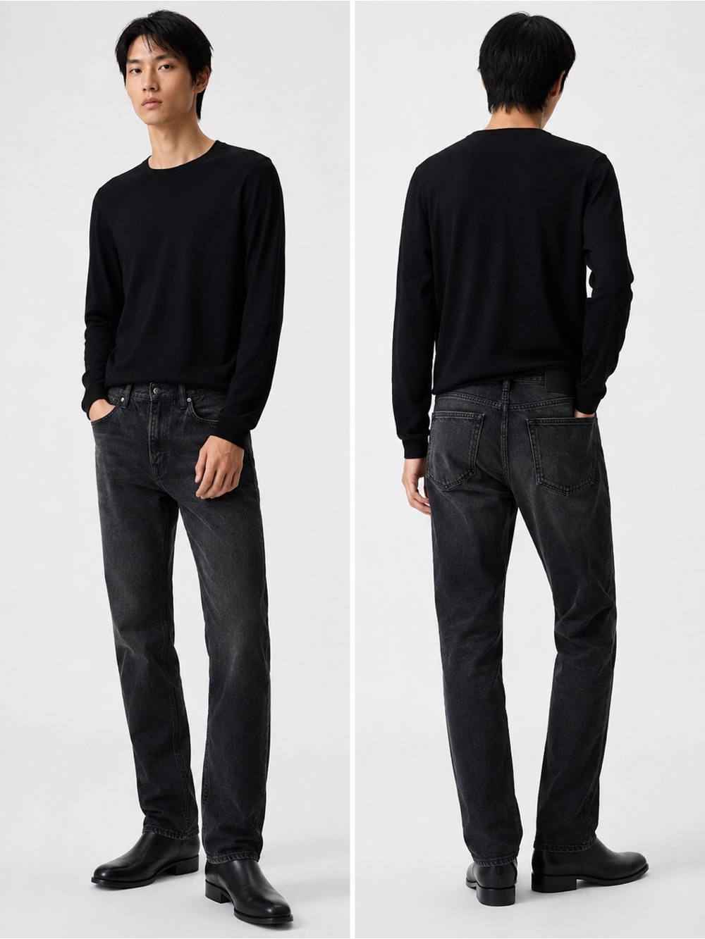 Helmut Lang x Uniqlo Black Straight Leg Jeans Men’s 29 Washed Denim Minimalist